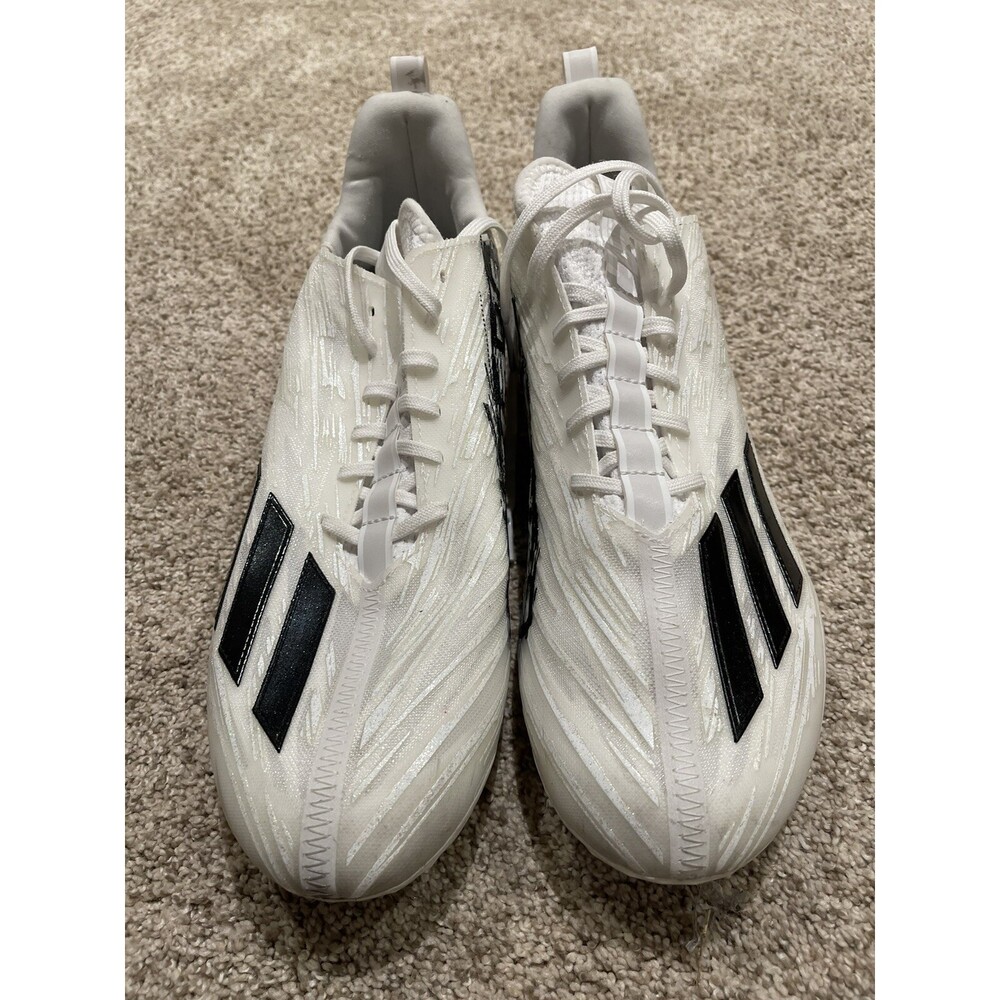Adidas adizero Molded Football Cleats WHITE | BLACK | WHITE HR1615 Mens Sz 13